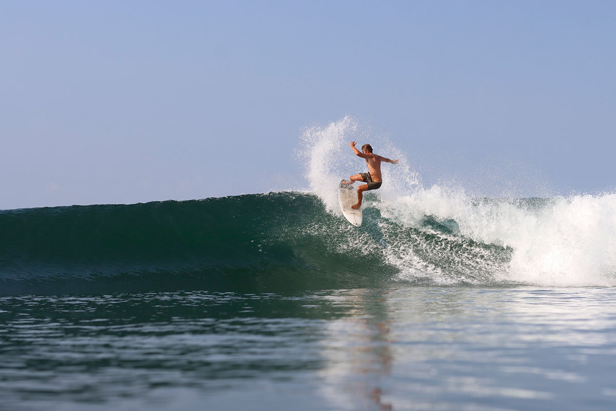 Surfing at Two Brothers Surf Resort